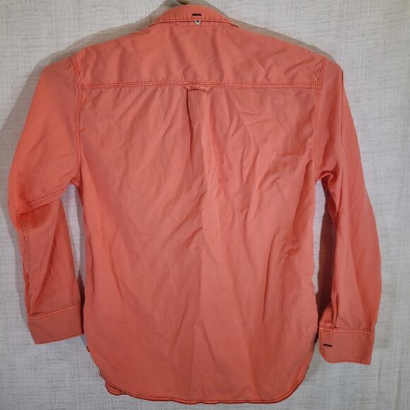 Tommy Bahama Jeans Button Up Shirt Mens Large Coral Long Sleeve Island Crafted - Picture 5 of 8